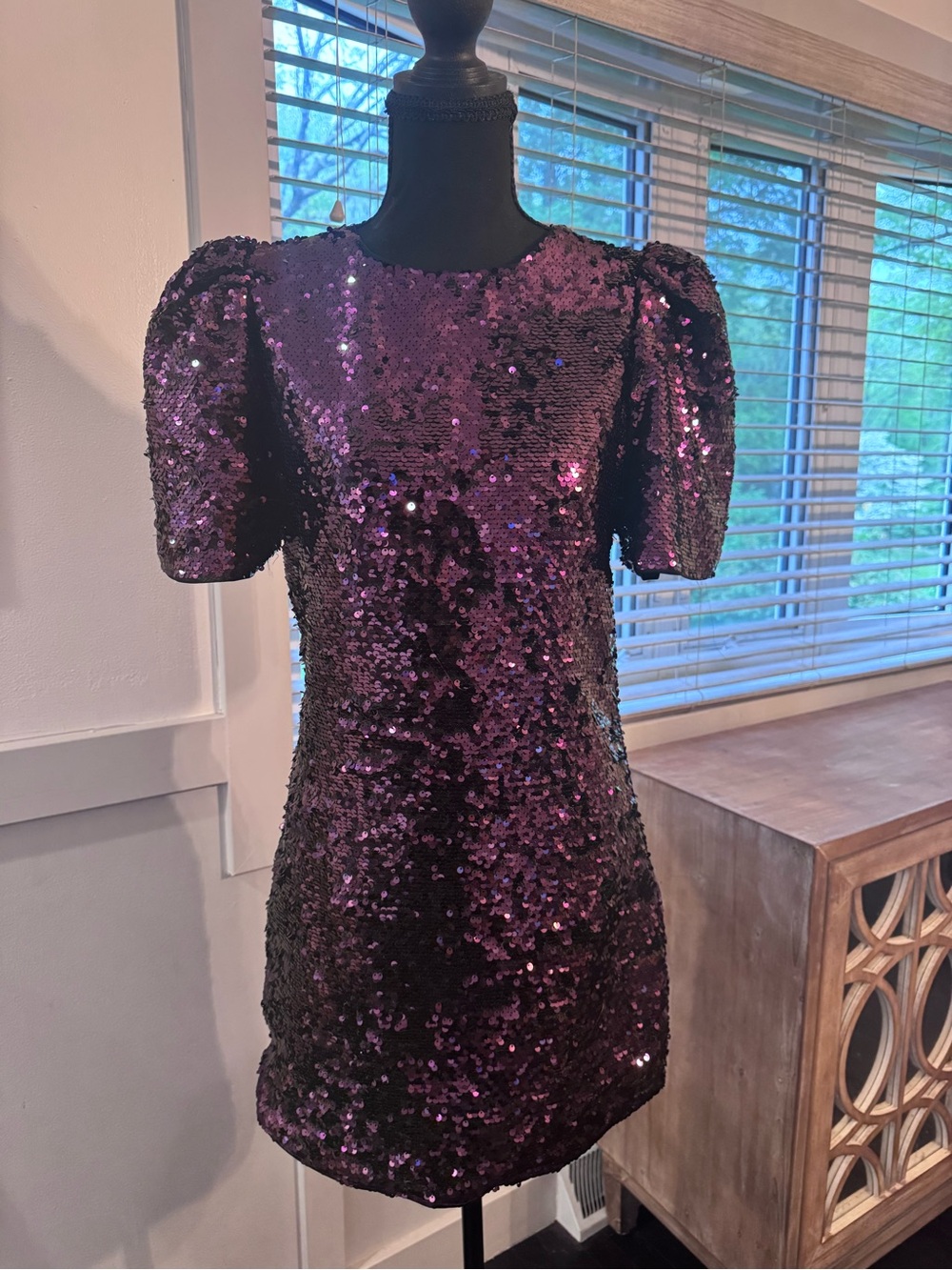 TCEC Metallic Purple Sequin Top